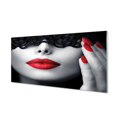 Acrylglasbilder Frau mit den roten lippen