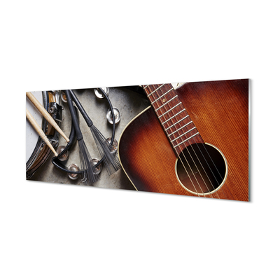 Acrylglasbilder Gitarren-mikrofon-sticks