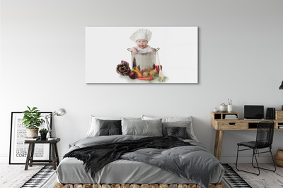 Acrylglasbilder Baby-gemüse in einem topf