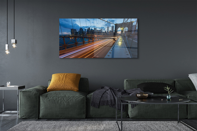 Acrylglasbilder Wolkenkratzer-river-brücke