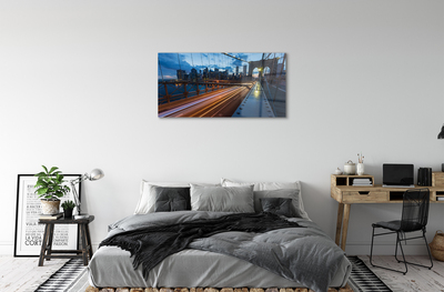 Acrylglasbilder Wolkenkratzer-river-brücke