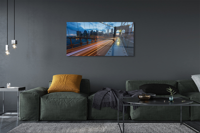 Acrylglasbilder Wolkenkratzer-river-brücke