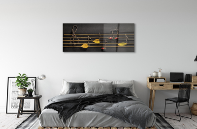 Acrylglasbilder Hinweise mit stöcken und blättern