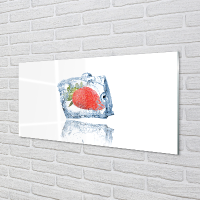 Acrylglasbilder Strawberry eiswürfel