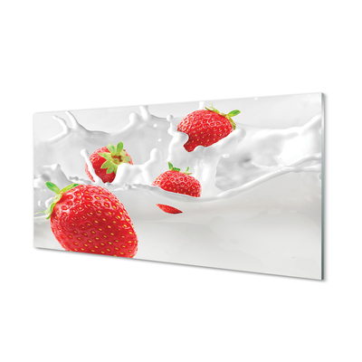 Acrylglasbilder Erdbeermilch