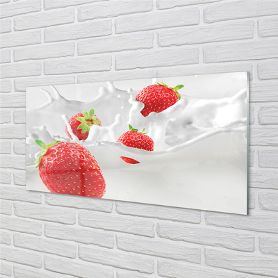 Acrylglasbilder Erdbeermilch
