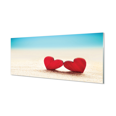 Acrylglasbilder Herz des meeres von rotem sand