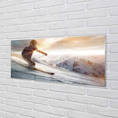 Acrylglasbilder Mann skistöcke