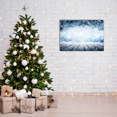 Glasbild aus Plexiglas® Winter-Schnee-Weihnachtsbaum