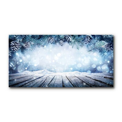 Glasbild aus Plexiglas® Winter-Schnee-Weihnachtsbaum