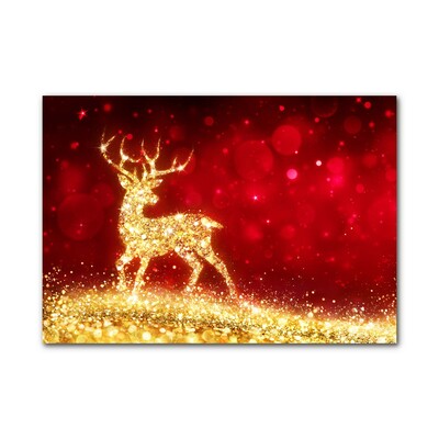 Glasbild aus Plexiglas® Goldene Ren-Weihnachtsdekoration