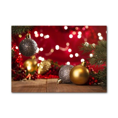 Glasbild aus Plexiglas® Weihnachtsbaumkugeln Weihnachtsschmuck