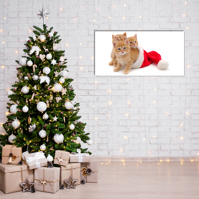 Acrylglasbilder Katzen-Weihnachtsweihnachtsmann