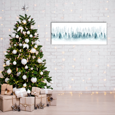 Glasbild aus Plexiglas® Wald Weihnachtsbaum Weihnachtsschnee