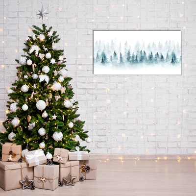 Glasbild aus Plexiglas® Wald Weihnachtsbaum Weihnachtsschnee