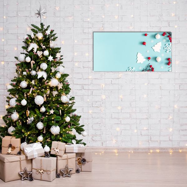 Glasbild aus Plexiglas® Schneeflocken Ornamente
