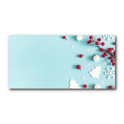 Glasbild aus Plexiglas® Schneeflocken Ornamente