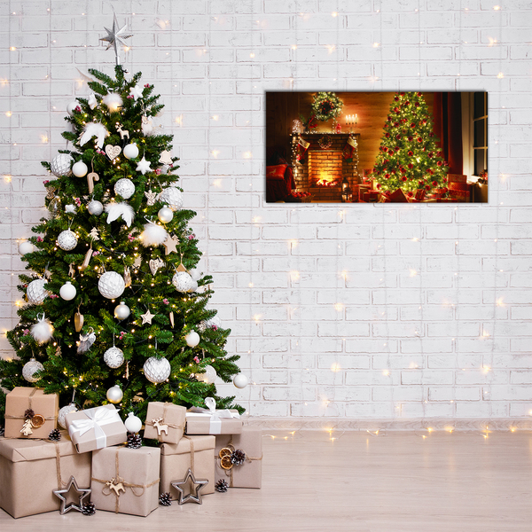 Glasbild aus Plexiglas® Weihnachten Kamin Weihnachtsgeschenk