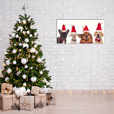 Acrylglasbilder Hunde Weihnachtsmann-Weihnachten