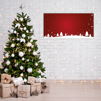 Glasbild aus Plexiglas® Weihnachtsbaum Weihnachten Schneeflocken