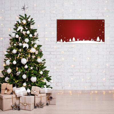 Glasbild aus Plexiglas® Weihnachtsbaum Weihnachten Schneeflocken