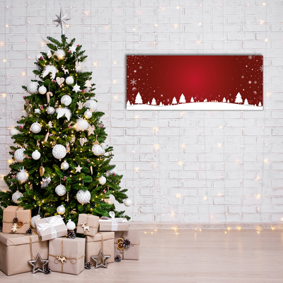 Glasbild aus Plexiglas® Weihnachtsbaum Weihnachten Schneeflocken