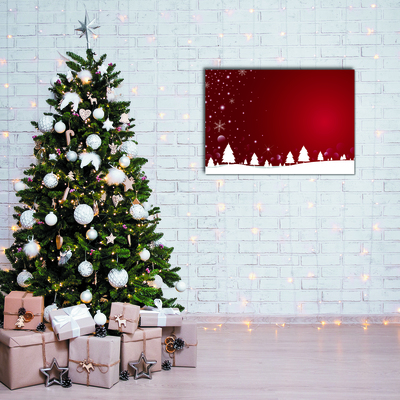 Glasbild aus Plexiglas® Weihnachtsbaum Weihnachten Schneeflocken
