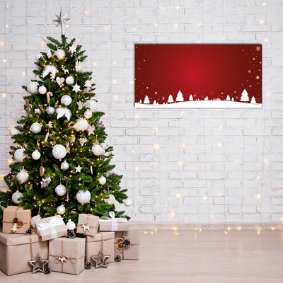 Glasbild aus Plexiglas® Weihnachtsbaum Weihnachten Schneeflocken