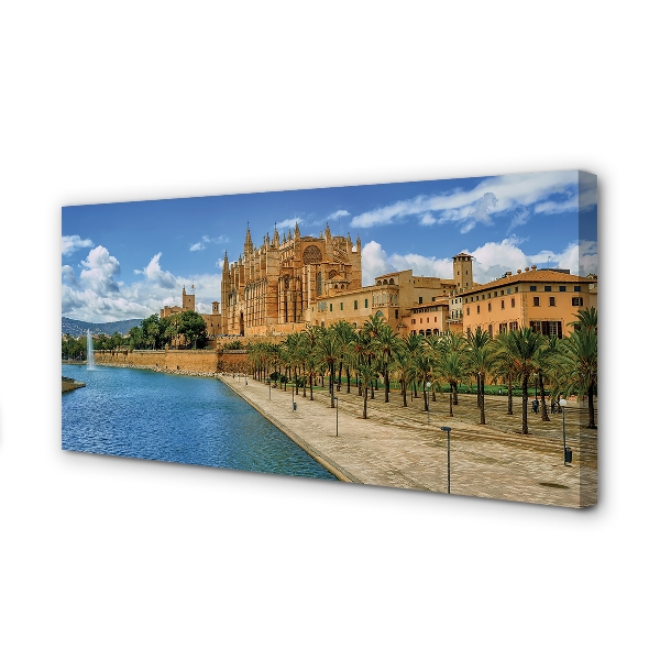 Leinwandbilder Spanien Palme der gotischen Kathedrale