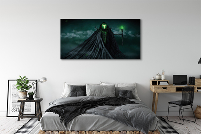 Leinwandbilder Die dunkle Gestalt des grünen Lichts
