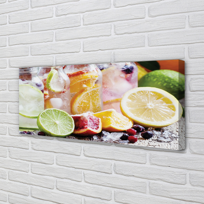Leinwandbilder Fruchtcocktail Eis Gläser