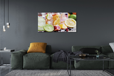 Leinwandbilder Fruchtcocktail Eis Gläser
