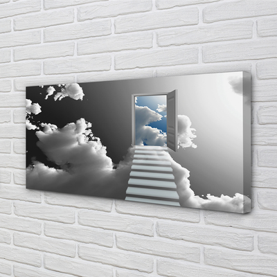 Leinwandbilder Treppen Wolken Tür