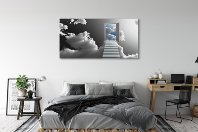 Leinwandbilder Treppen Wolken Tür