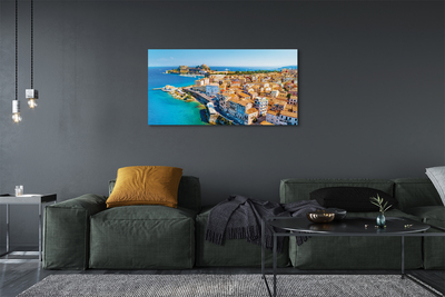 Leinwandbilder Stadt an der Küste von Griechenland Meer