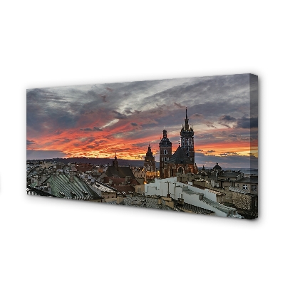 Leinwandbilder Sunset Panorama Krakow