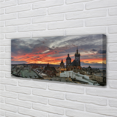 Leinwandbilder Sunset Panorama Krakow