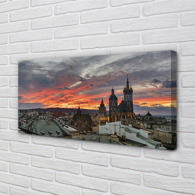 Leinwandbilder Sunset Panorama Krakow