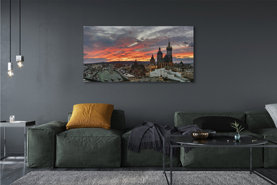 Leinwandbilder Sunset Panorama Krakow
