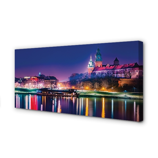 Leinwandbilder Krakow River City Nacht