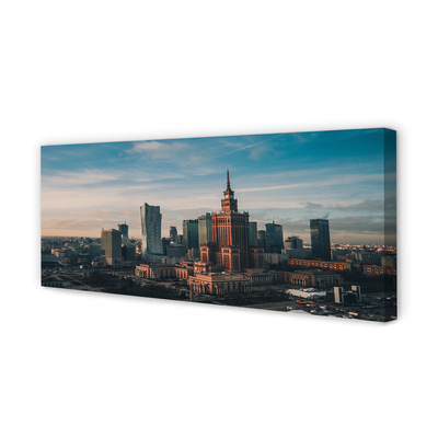 Leinwandbilder Panorama des Sonnenaufgangs Wolkenkratzer in Warschau