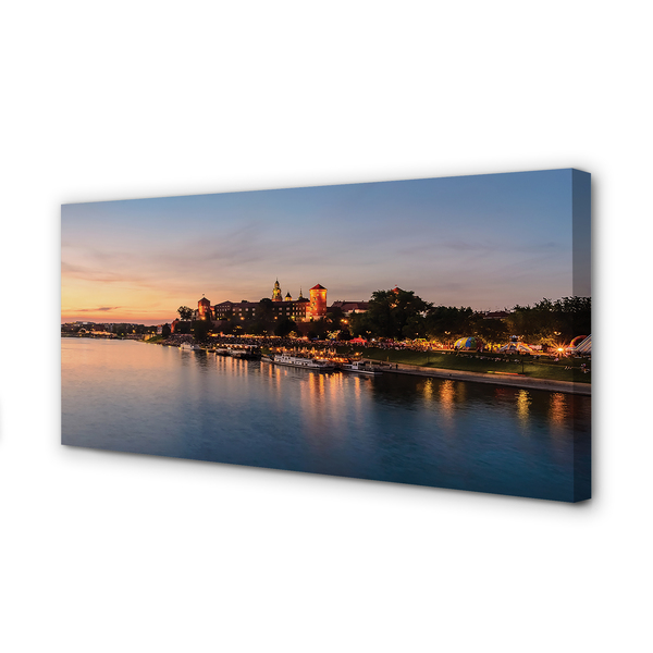 Leinwandbilder Krakow Sunset River Lock