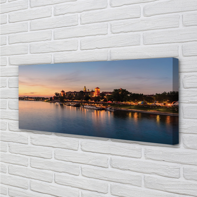 Leinwandbilder Krakow Sunset River Lock