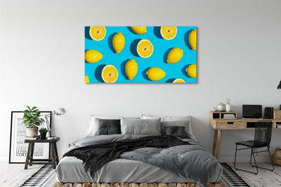 Leinwandbilder Zitronen auf einem blauen Hintergrund
