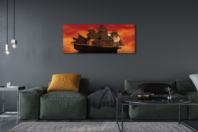Leinwandbilder Der Himmel orange Meer Schiff