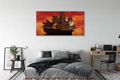 Leinwandbilder Der Himmel orange Meer Schiff
