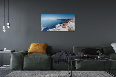 Leinwandbilder Panorama der Meer Griechenland Gebäude