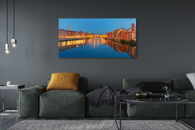 Leinwandbilder Italien Brücken Gebäude Fluss Nacht