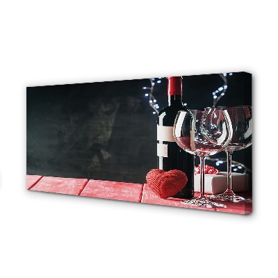Leinwandbilder Weingläser Herz aus Glas