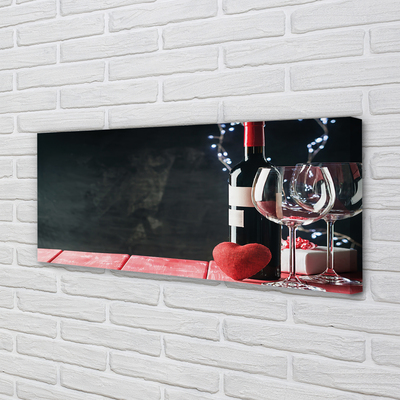 Leinwandbilder Weingläser Herz aus Glas